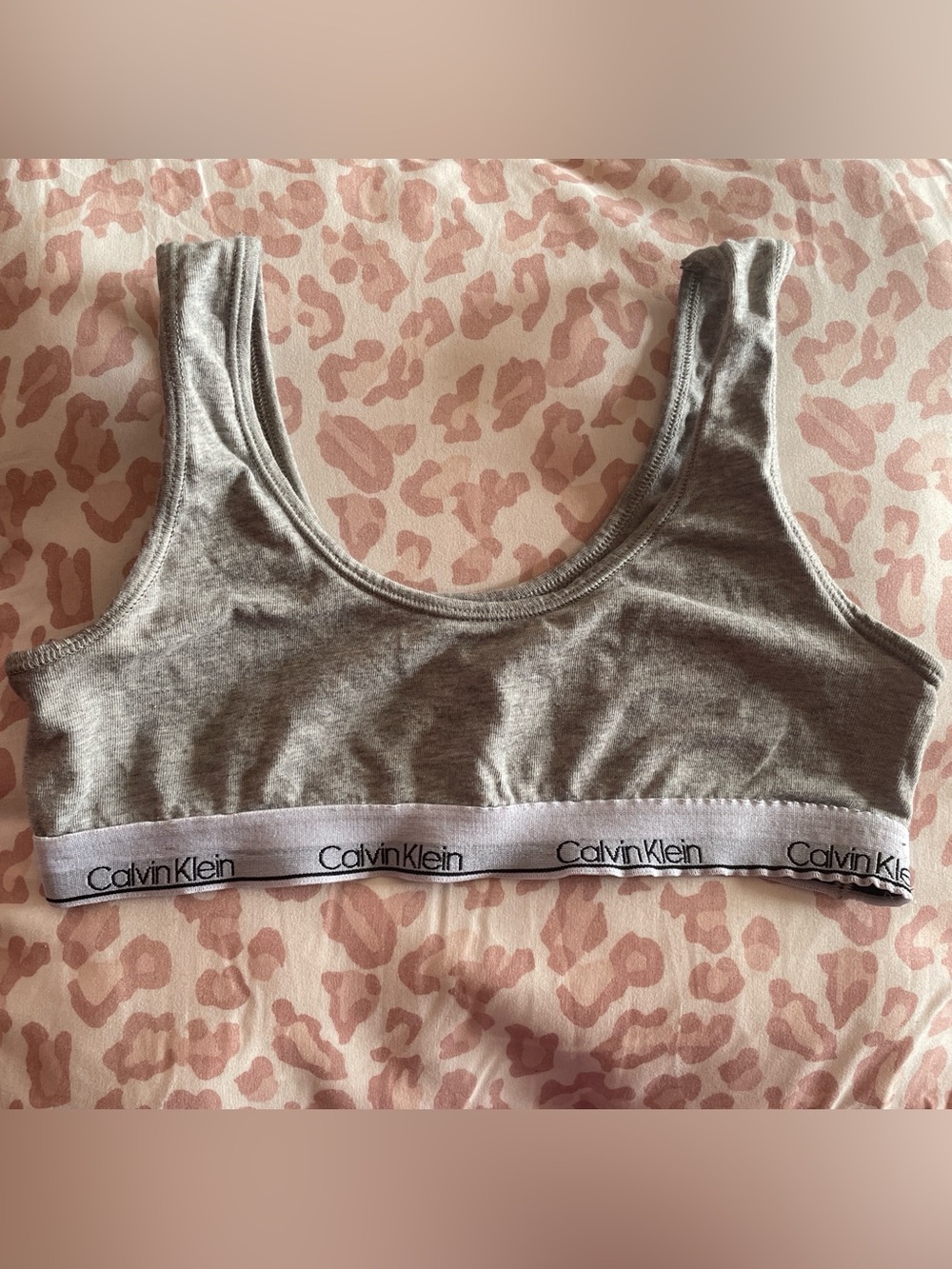 Calvin Klein Gray Cotton Bralette